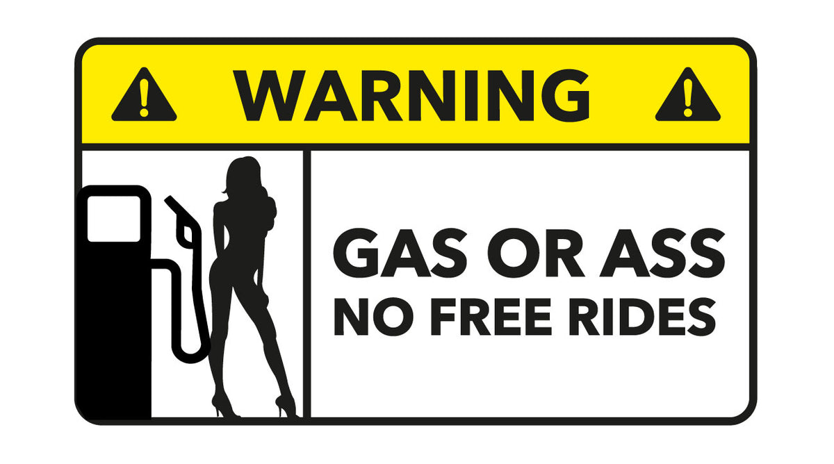 Αστείο αυτοκόλλητο GAS OR ASS για αντρικό αυτοκίνητο ή μοτοσυκλέτα